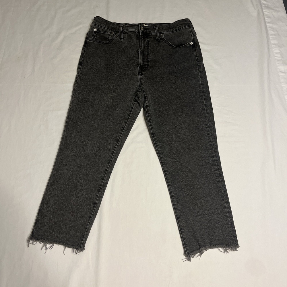 MADEWELL The Perfect Vintage Jean Women's Black SIZE 30 23" Inseam Distressed